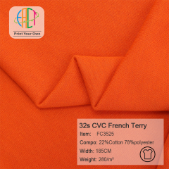 FC3525 12s Combed CVC French Terry Fabric 22%Cotton 78%Polyester 280gsm