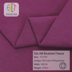 FC3167 32s AB Brushed Fleece Fabric 6%Cotton 94%Polyester 270gsm