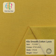FC3389 40s Semi-combed Smooth Cotton Lycra Fabric