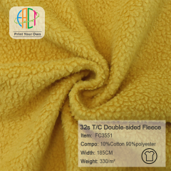 FC3551 32s T/C Double-sided Fleece Fabric 10%Cotton 90%Polyester 330gsm