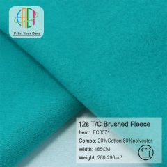FC3371 12s T/C Brushed Fleece Fabric 20%Cotton 80%Polyester 280-290gsm