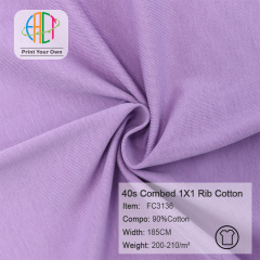 FC3136 40s Combed 1X1 Rib Cotton Fabric 90%Cotton 200-210gsm