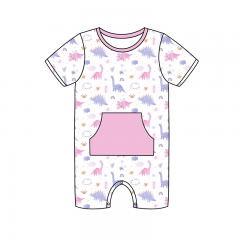 BC010 Custom Sewing Service For Baby Jumpsuit, Short Sleeve Kids Romper Playsuit With Your Own Design