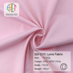 FC3028 32s CVC Lycra Fabric 55%C 40%P 5%Sp 190gsm