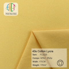 FC3220 40s Semi-combed Cotton Lycra Fabric 92%C  8%Sp 170gsm
