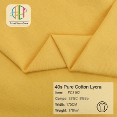 FC3162 40s Pure Cotton Lycra Fabric 92%C  8%Sp 170gsm
