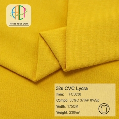 FC5038 32s CVC Lycra Fabric 55%C 37%P 8%Sp 230gsm