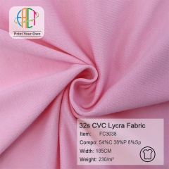 FC3038 32s CVC Lycra Fabric 54%C 38%P 8%Sp 230gsm