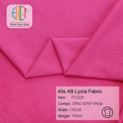 FC3233 40s AB Lycra Fabric 33%C 62%P 5%Sp 170gsm