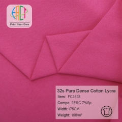 FC2528 32s Pure Dense Cotton Lycra Fabric 93%C 7%Sp 190gsm