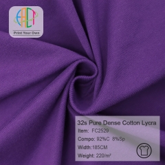 FC2529 32s Pure Dense Cotton Lycra Fabric 92%C  8%Sp  220gsm