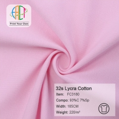 FC3180 32s Semi-combed Lycra Cotton Fabric 93%C 7%Sp 220gsm