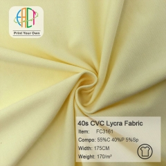 FC3161 40s CVC Lycra Fabric 55%C 40%P 5%Sp 170gsm