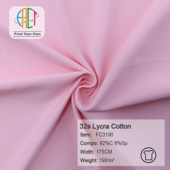 FC3190 32s Semi-combed Lycra Cotton Fabric 92%C  8%Sp 190gsm