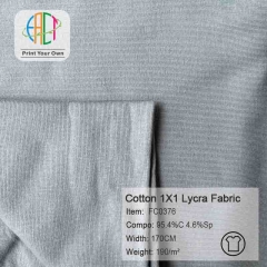 FC0376 40s Pure Cotton 1*1 Lycra Fabric 95.4%C 4.6%Sp 190gsm