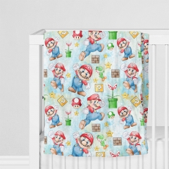 M002 120x120cm Bamboo Cotton Swaddle Baby Swaddle for Newborn, Mario Blanket