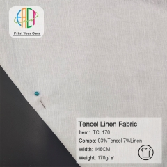 TCL170 Custom Printed Tencel/Linen Fabric，93%Tencel 7%Linen，170g/㎡
