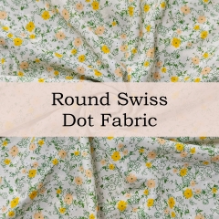 CED180 Custom Printed Round Swiss Dot Fabric