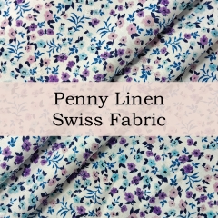 JAD006 Custom Printed Penny Linen Swiss Fabric