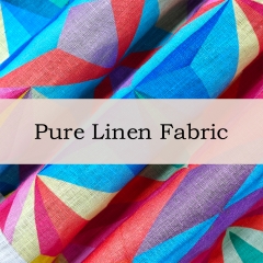 LN165 Custom Printed 14s Linen Woven Fabric 100% Linen 165gsm