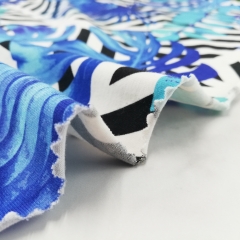 Custom Printed 95/5 Heavier Cotton Lycra Knit Fabric   95%Cotton 5%Spandex