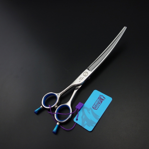 7 inch Left-handed Professional Pet Scissors,curved Scissors,Dog curved shears,Dog grooming scissors