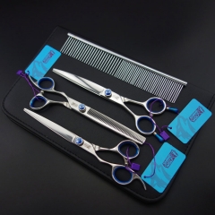 7.0 inches left-handed professional pet grooming scissors set 440C stainless steel