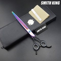 Top Quality Pet Grooming Scissors Dog Straight Shears Convex Edge 440C stainless steel (Rainbow&amp;black)