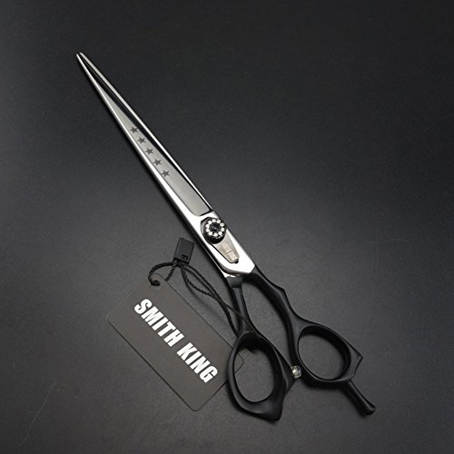 8.0 inches Professional Pet Grooming Scissors Pet Straight Scissors Thinning scissors Curved shears Dog Grooming Scissors 440C 62HRC (silver straight scissors)