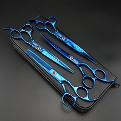 7.0 inches titanium professional pet grooming  scissors set for dog and cat