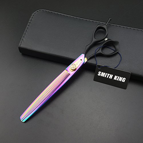 8.0 inches Professional Pet Grooming Scissors Pet Straight Scissors Thinning scissors Curved shears Dog Grooming Scissors 440C 62HRC (rainbow curved scissors)