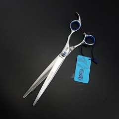8.0 inches high quality professional pet grooming scissors,pet straight scissor &amp; comb in 1 set,pet scissors set,with bearing bolt convex edge