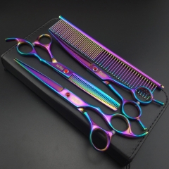 7.0 inches titanium professional pet grooming  scissors set for dog and cat