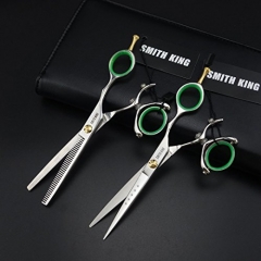 6.0 Inches Professional Hair Scissors Set Cutting &amp; Thinning Scissors 2pcs set Swivel-Ring (Silver)