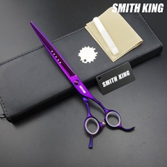 Top Quality Pet Grooming Scissors Dog Straight Shears Convex Edge 440C stainless steel (Violet)