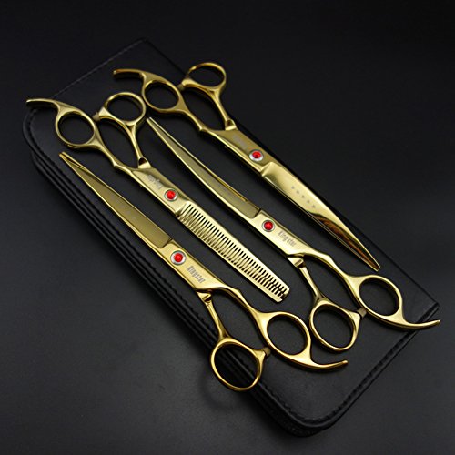 7.0 inches titanium professional pet grooming  scissors set for dog and cat