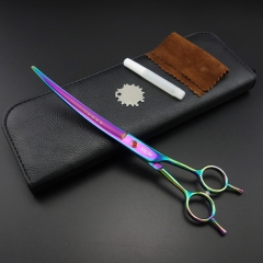 8.0in. Professional Pet Grooming Scissors,Curved Scissors,rainbown color,A566