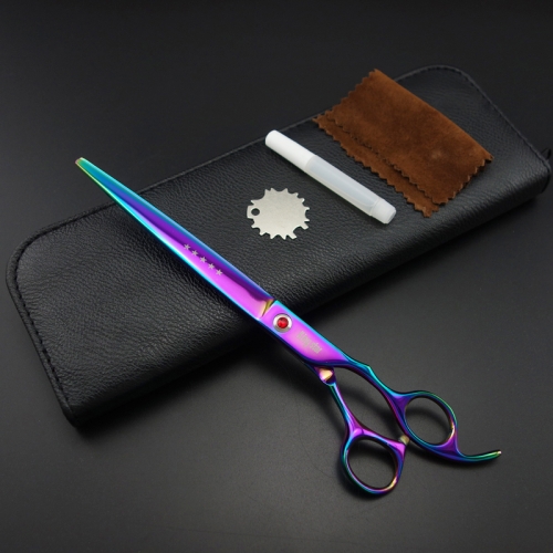 8.0in. Professional Pet Scissors,curved Scissors,dog Curved Shears,dog Grooming,rainbown Color