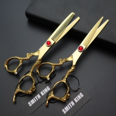 High quality hairdressing scissors set dragon series 440C stainless steel