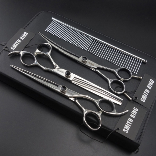 Pet Grooming Scissors Set Straight Scissors Thinning Scisosors Curved Scissors 440C Stainless Steel