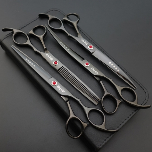 7.0 inches titanium professional pet grooming  scissors set for dog and cat
