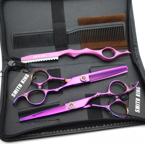 5.5/6.0 inch High quality hairdressing scissors set with rose
