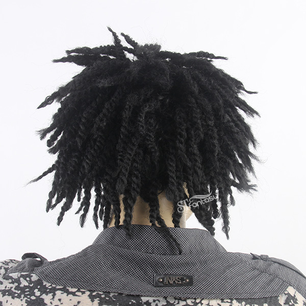 Afro braide style synthetic wigs for black men