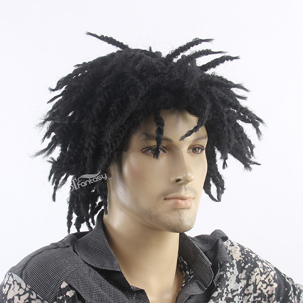 Afro braide style synthetic wigs for black men