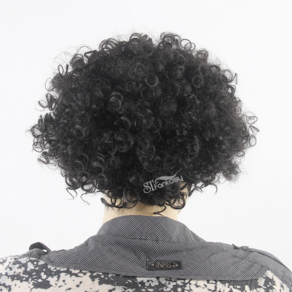 Kinky curly afro short wig for black man