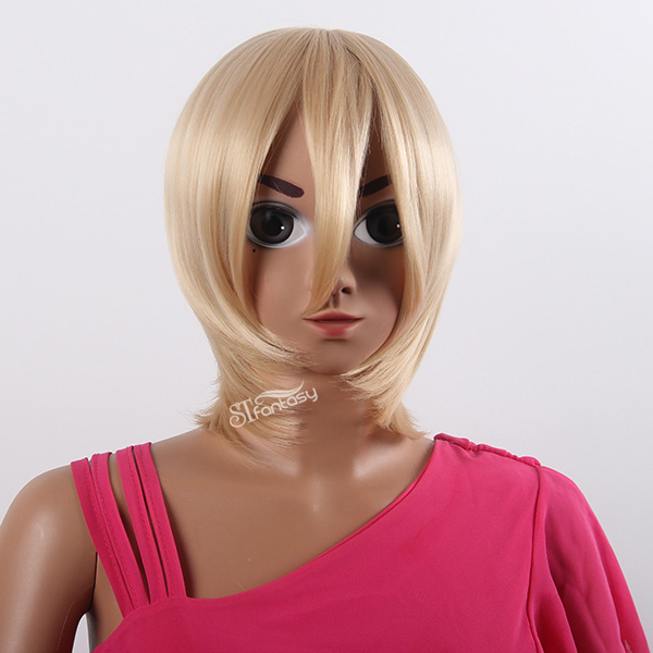 Short blonde naruto cosplay hair wigs