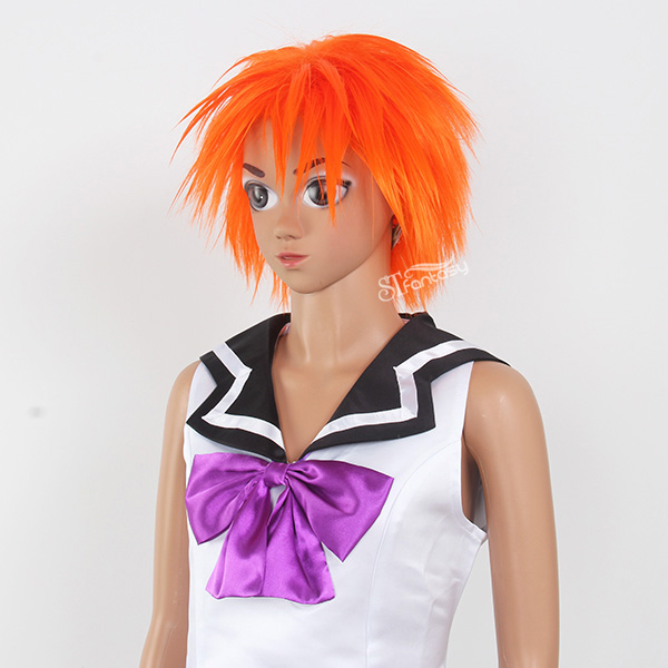 ST wholsale naruto cosplay hair wigs hight temperature fiber orange short wig