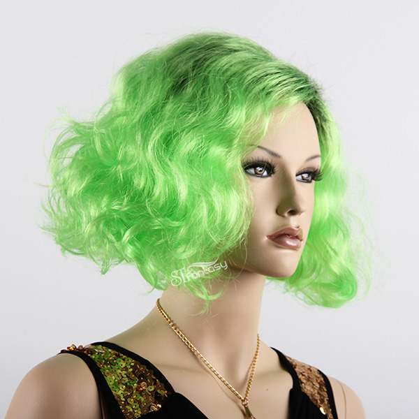 Fashionable fluorescent color high temperature fiber wig for party