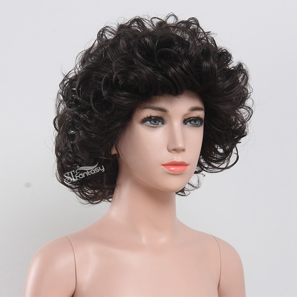 ST afro short kinky curly synthetic wigs for child