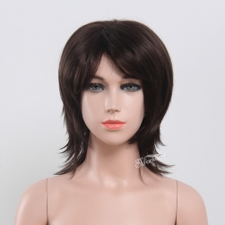 Guangzhou factory wholesale 13.5" black synthetic hair layerd wig for children